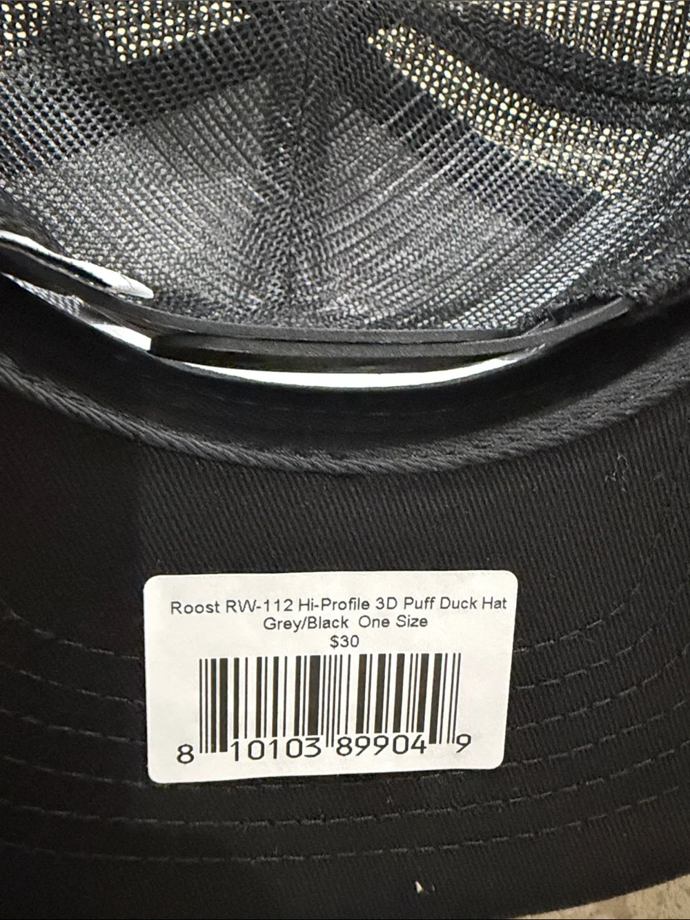 Roost Waterfowl RW-112 Hi-Profile 3D Puff Duck Hat Grey Black NEW